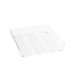 Range-couverts à 3 compartiments en acrylique transparent