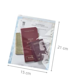 10 sachets d'emballage en plastique avec curseur 21 x 15 cm