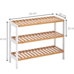 Étagère à chaussures en bois 3 niveaux