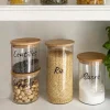 24 étiquettes noires pour bocaux de cuisine