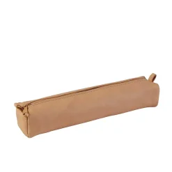 Trousse à crayons en cuir naturel